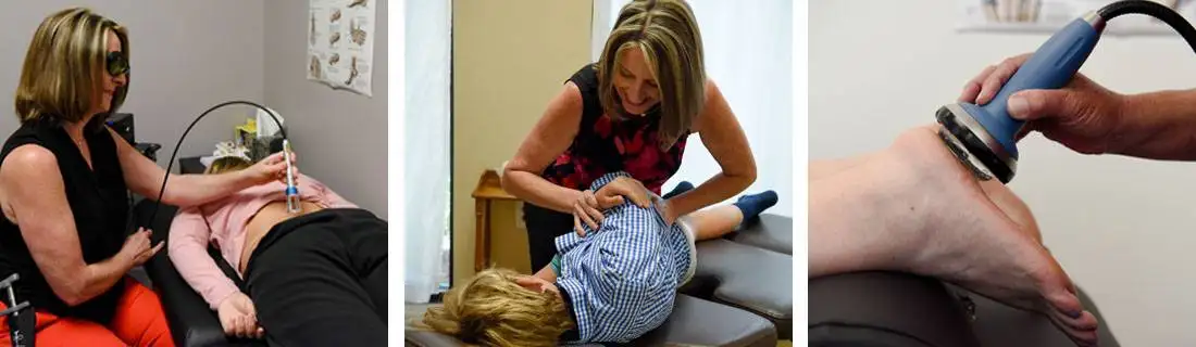 Chiropractor Cary NC Jenni Sherwood With Patients Collage